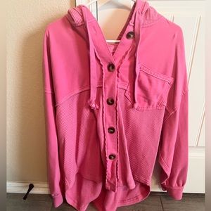American eagle hooded waffle shirt
